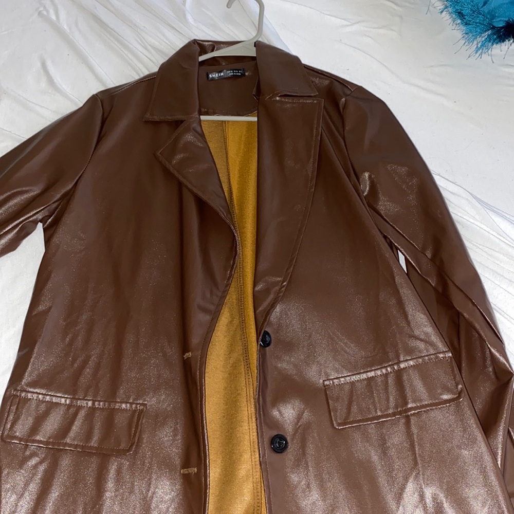 Faux Leather Coat